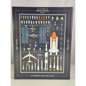 The History of Space Travel Jigsaw Puzzle 500 Pieces ISS Shuttle Rockets Poster